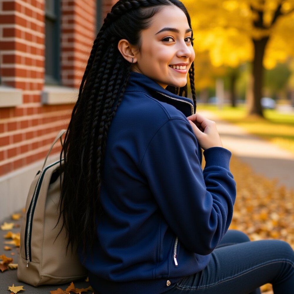 Garage Navy Blue Quarter-Zip Sweatshirt - Picture 2 of 3